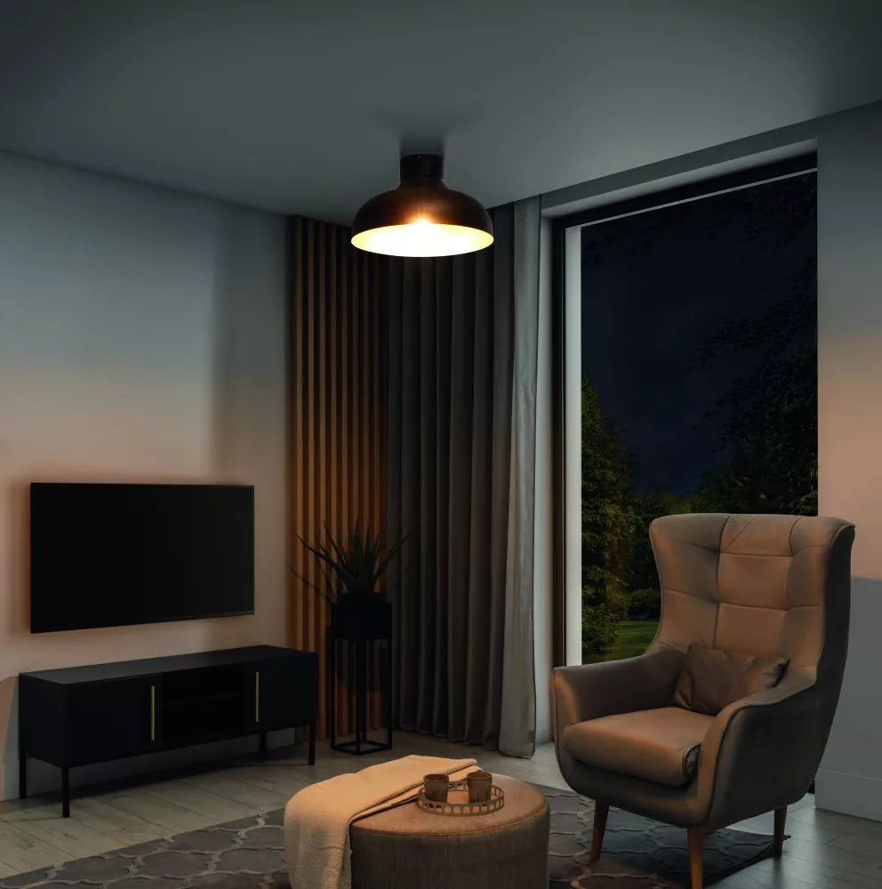 Lampa Desolo 1 veids: griestu, · Melns · 40 × 40 × 21 cm