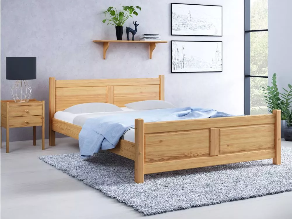Gulta Lena ar stelāžu Guļamvietas platums: 180 cm, Guļamvietas garums: 200 cm, · Priede · 188 × 211 × 76 cm