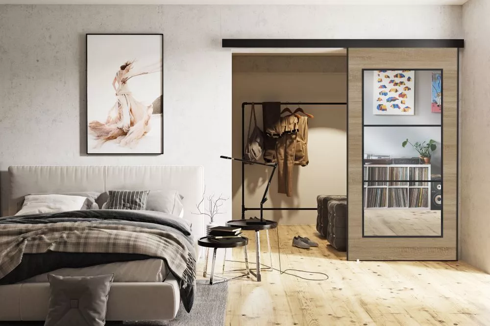 Bīdāmās durvis Tori Mirror · Sonoma · 106 × 205 cm