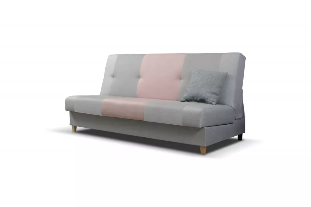 Dīvāns Twist Standard · Rozā + pelēks · 90 × 192 × 95 cm