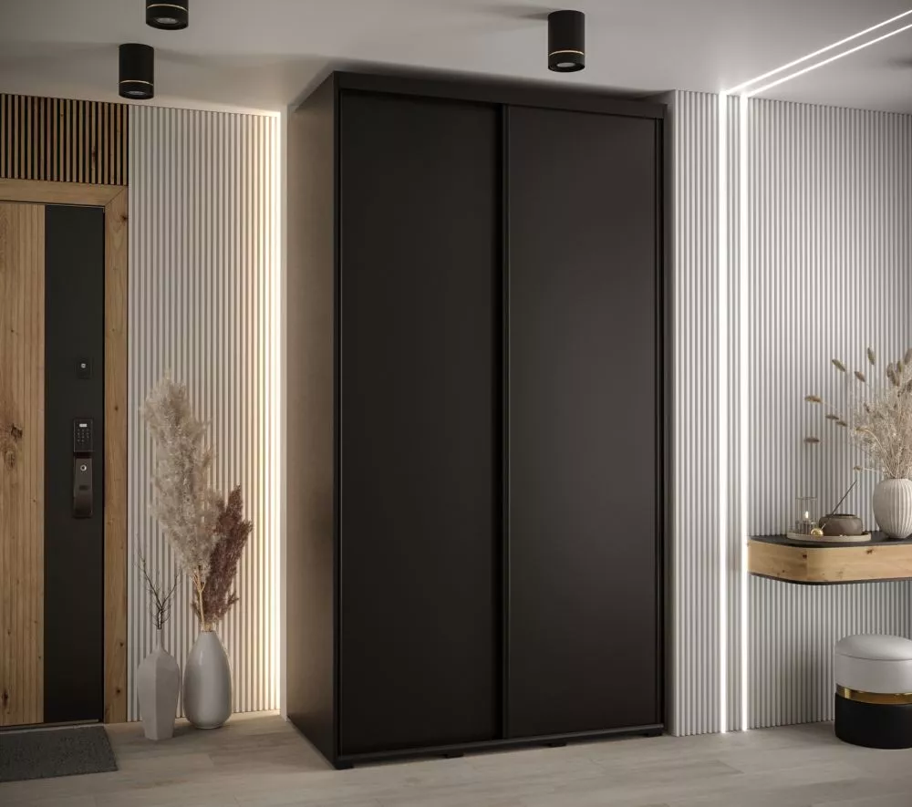Skapis Cannes 1 · Melns · 130 × 60 × 205.2 cm