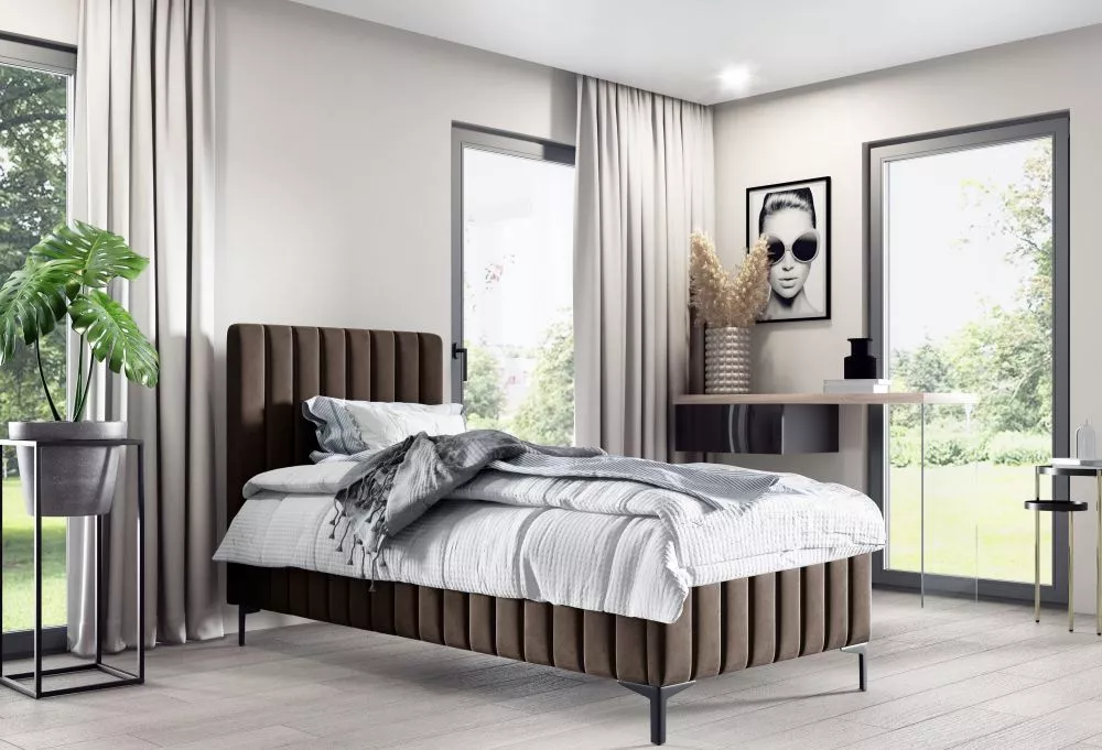 Gulta Milo Mini Standard ar stelāžu Guļamvietas platums: 90 cm, Guļamvietas garums: 200 cm, · Brūns · 108 × 224 × 101 cm