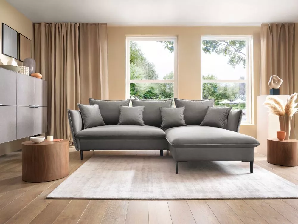 Dīvāns Gloss Comfort standard · Pelēks · 167 × 258 × 91 cm