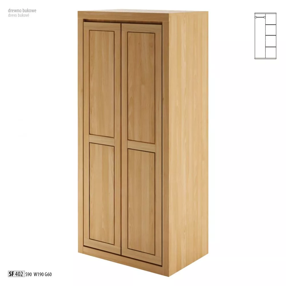 Skapis SF 402 · Dižskābardis · 90 × 60 × 190 cm
