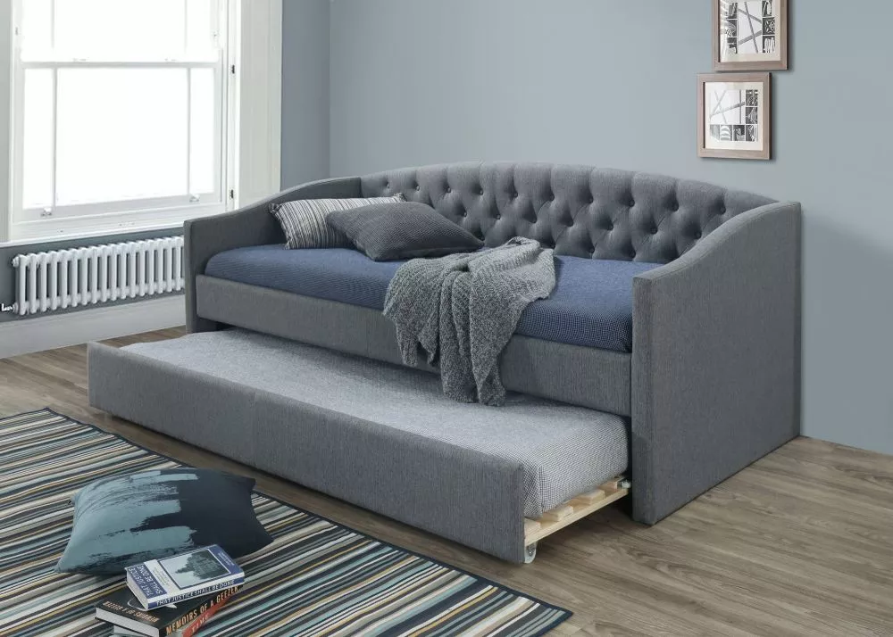 Gulta Alessia Basic ar stelāžām Guļamvietas platums: 90 cm, Guļamvietas garums: 200 cm, stelāžas tips: koka, · Pelēks · 