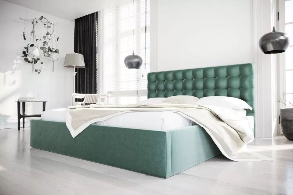 Gulta Loft Standard ar stelāžu Guļamvietas platums: 200 cm, Guļamvietas garums: 200 cm, stelāžas tips: koka, · Zaļš · 21