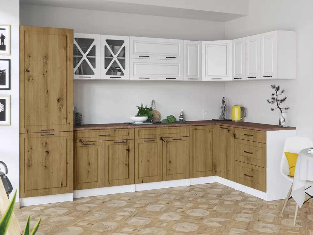 Virtuves komplekts Singrid Corner Double Materiāls : MDF + LKSP plātne,
