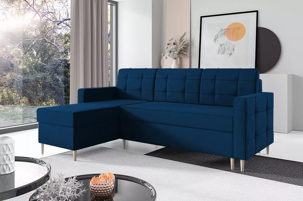 Dīvāns Corner 127 standard · Zila · 141 × 222 × 96.5 cm