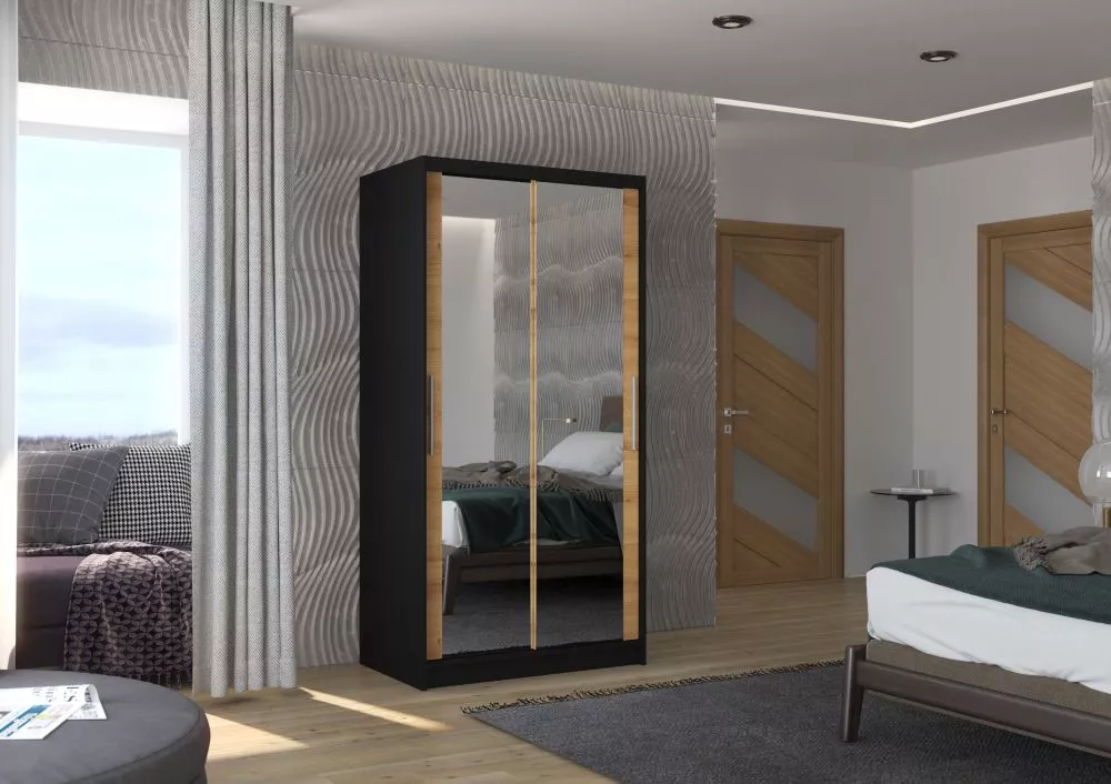 Skapis Nevio Mirror · 100 × 58 × 200 cm