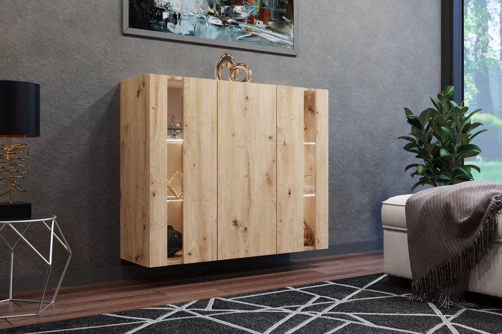 Kumode Olena ar LED · Ozols artisan · 111 × 35 × 91 cm