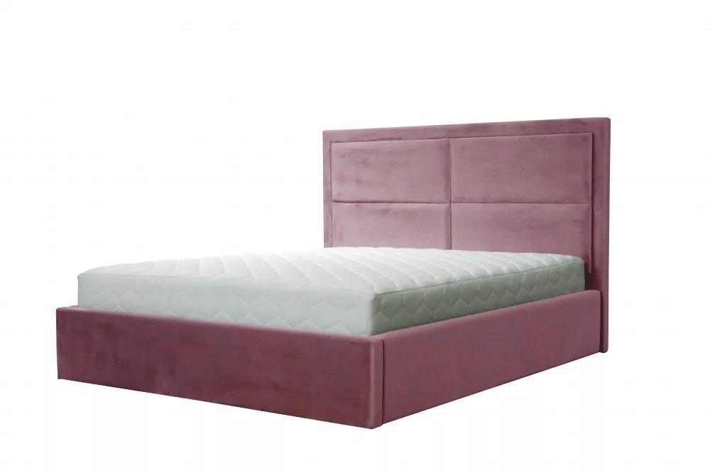 Gulta Violetta standard ar stelāžu Guļamvietas platums: 180 cm, Guļamvietas garums: 200 cm, stelāžas tips: koka, · Rozā 