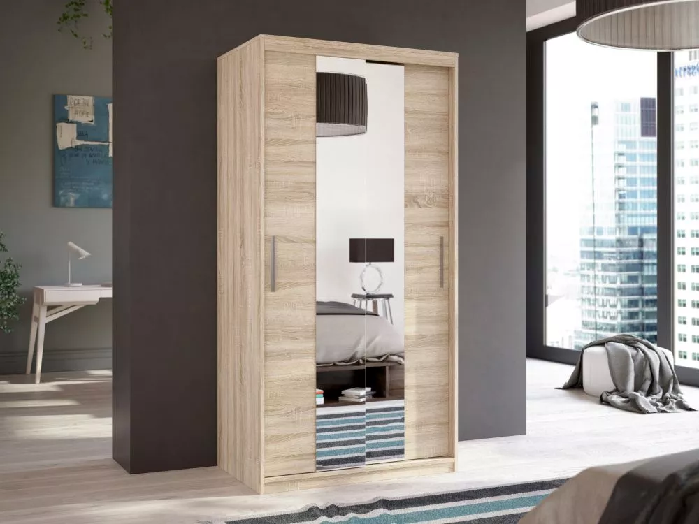 Skapis Antigo ar spoguli · Sonoma · 100 × 61 × 198.5 cm