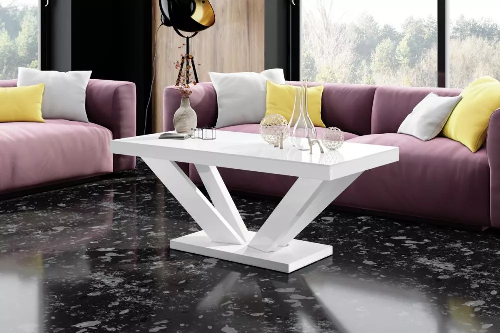 Žurnālgalds Viva 2 Mini Gloss Korpusa krāsa: balts, · 120 × 60 × 50 cm