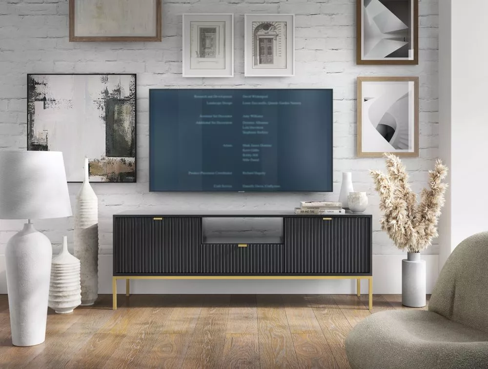 TV tumba Nova Gold RTV-154 · Melns · 154 × 39 × 56 cm