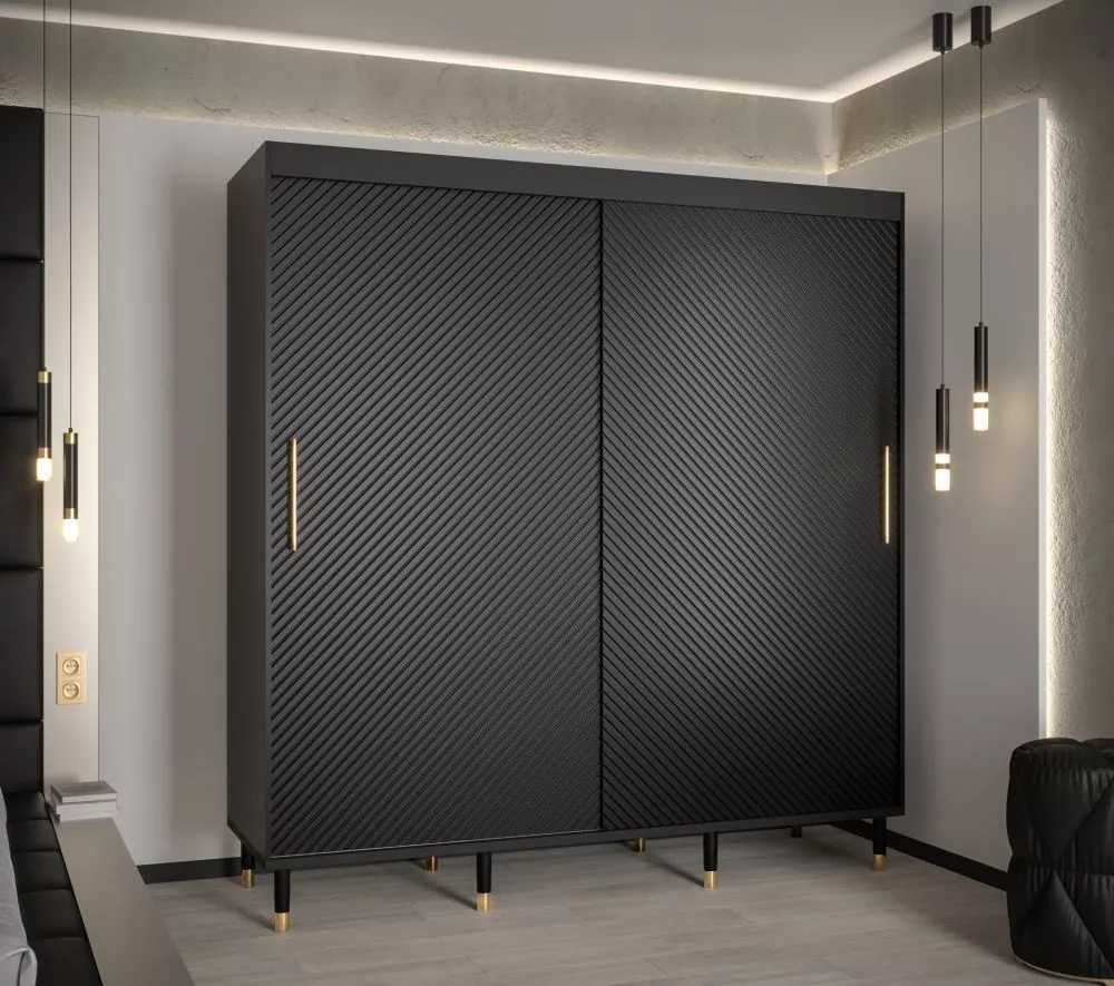 Skapis Calipso Jodelka 1 · Melns · 200 × 62 × 208 cm