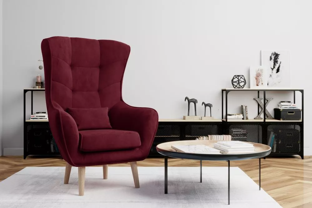 Mīksts krēsls Arti standard Sēdvietas dziļums: 46 cm, · Tumši rozā · 80 × 91 × 105 cm