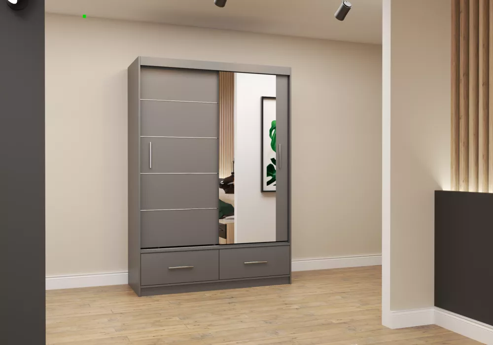 Skapis Florence · Pelēks · 150 × 61 × 218 cm
