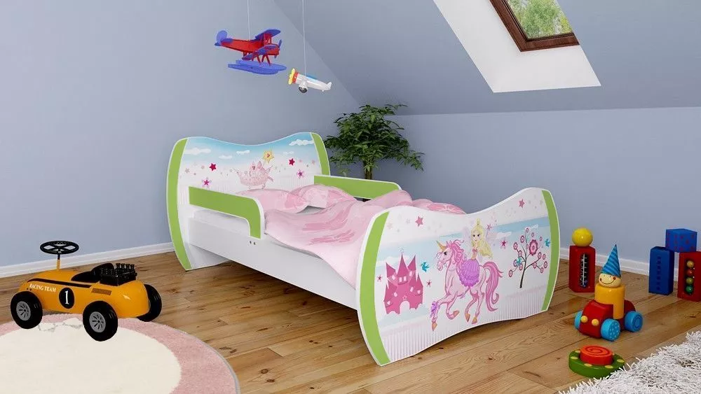 Bērnu gulta Dream L05 180x90 DM02 ar stelāžu Guļamvietas platums: 90 cm, Guļamvietas garums: 180 cm, · 114 × 184 × 71 cm