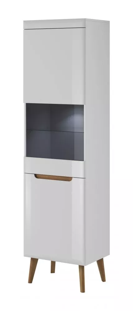 Sekcija Nordi NWT53 ar LED · Balts + ozols riviera · 53 × 40 × 197 cm