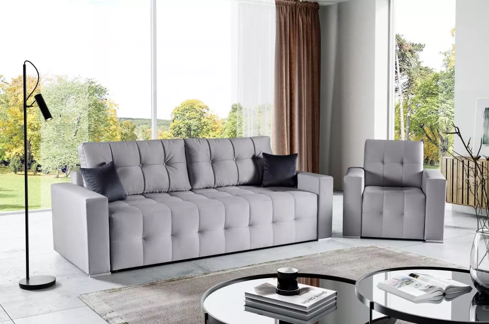 Komplekts Big Sofa 3S+1S standard · Pelēks · 105 × 255 × 100 cm