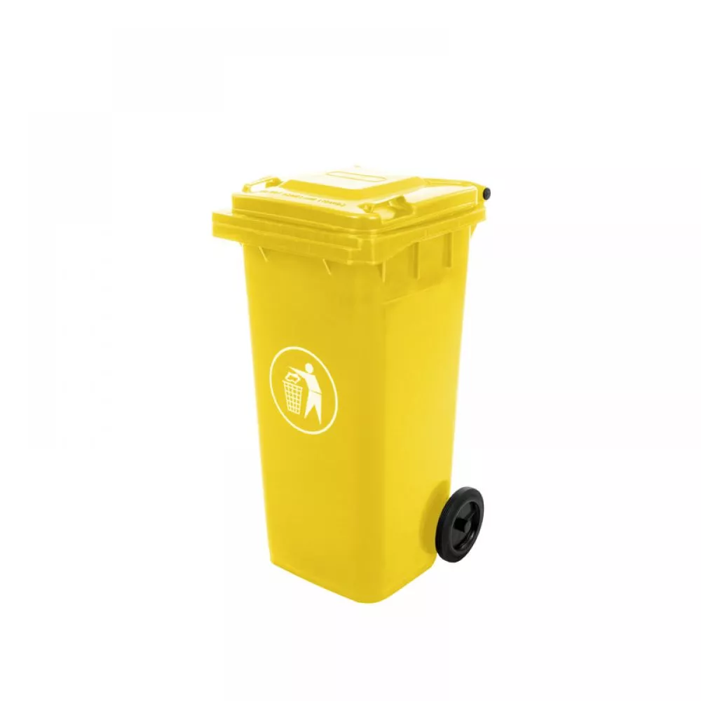 Sadzīves atkritumu konteineris Container 120L · Dzeltens · 94.6 × 56 × 46.5 cm