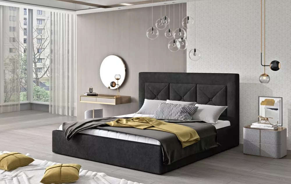 Gulta Cloe Lux Standard ar stelāžu Guļamvietas platums: 200 cm, Guļamvietas garums: 200 cm, stelāžas tips: metāla, · Gra