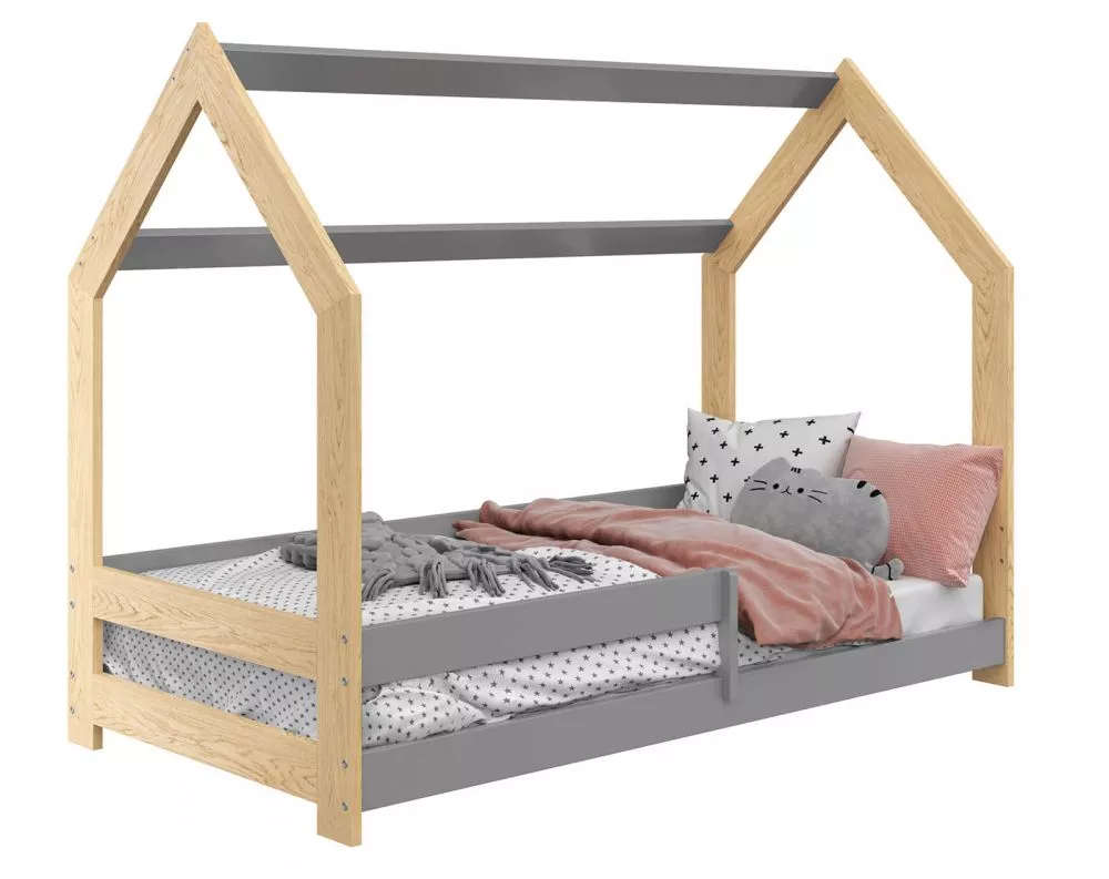 Bērnu gulta Domek D5 ar stelāžu Guļamvietas platums: 80 cm, Guļamvietas garums: 160 cm, · 87 × 164 × 124 cm