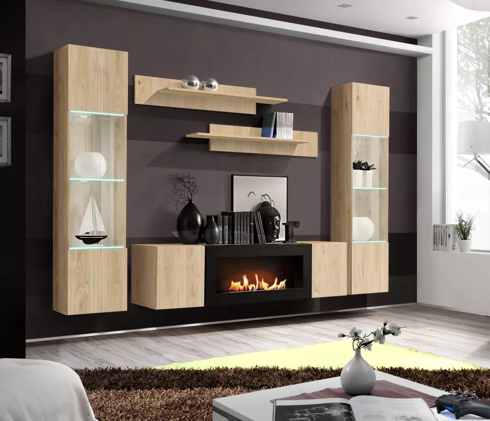 Sekcija Fly M3 · Ozols hikora · 260 × 40 × 170 cm
