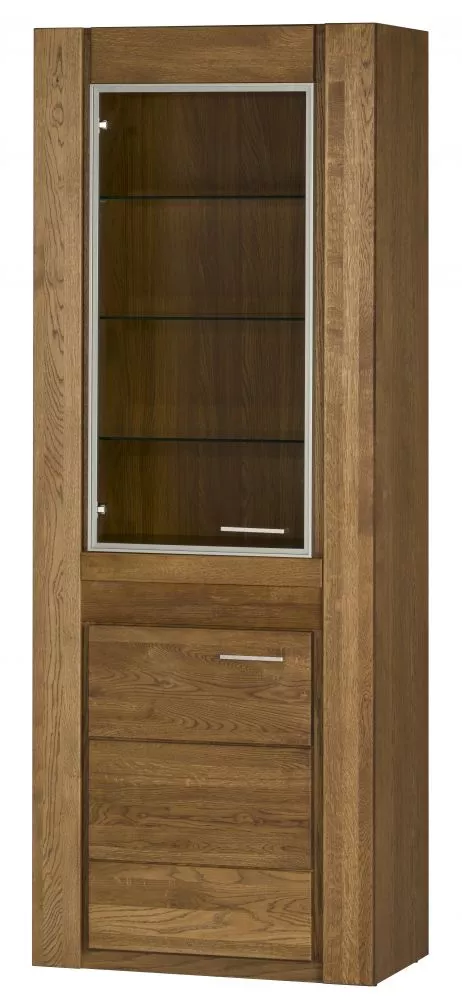 Sekcija Velvet L ar LED · Ozols rustikal · 75 × 42 × 200 cm