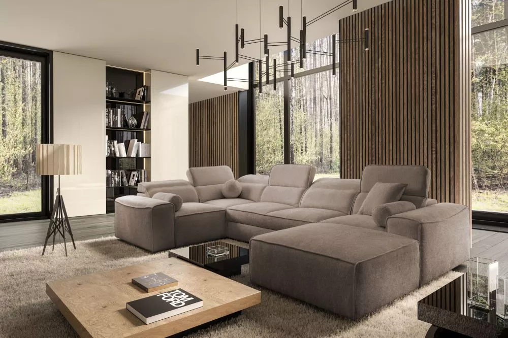 Dīvāns Viteo 4 Standard · Gaiši brūns · 205 × 343 × 70 cm