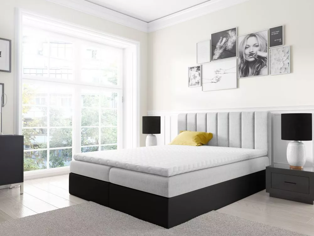 Gulta Vigo Boxspring Premium Standard Guļamvietas platums: 160 cm, Korpusa krāsa: gaiši pelēks, Guļamvietas garums: 200 