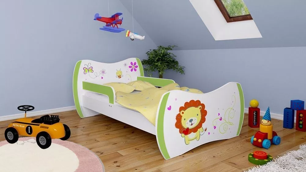 Bērnu gulta Dream L05 180x90 DM34 ar stelāžu Guļamvietas platums: 90 cm, Guļamvietas garums: 180 cm, · 114 × 184 × 71 cm
