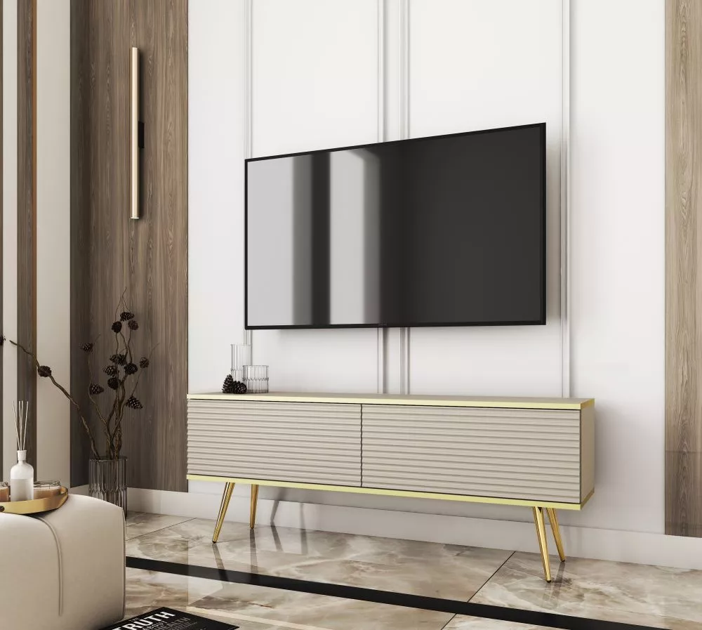 TV tumba Oro MDF Gold · Bēšs · 135 × 32 × 53 cm