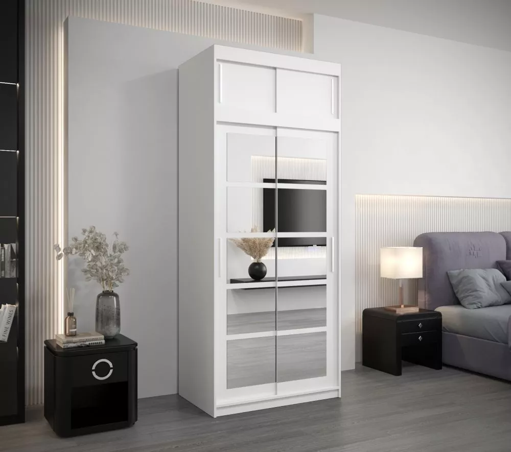 Skapis Roma 2 Premium · Balts · 100 × 62 × 240 cm