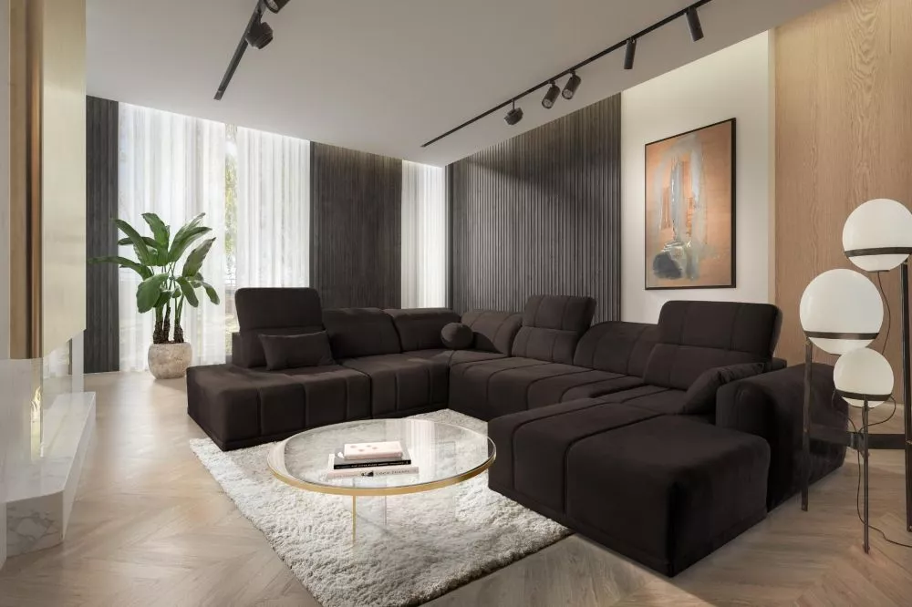 Dīvāns Ravello 10 Standard · Tumši brūns · 300 × 360 × 82 cm