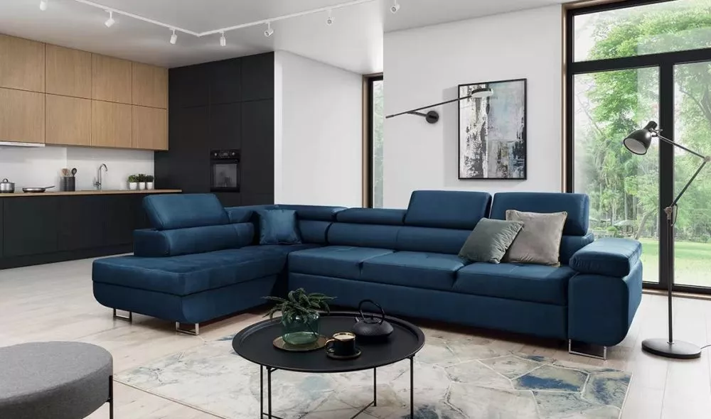 Dīvāns Annabelle Maxi Standard · Zila · 203 × 340 × 76 cm