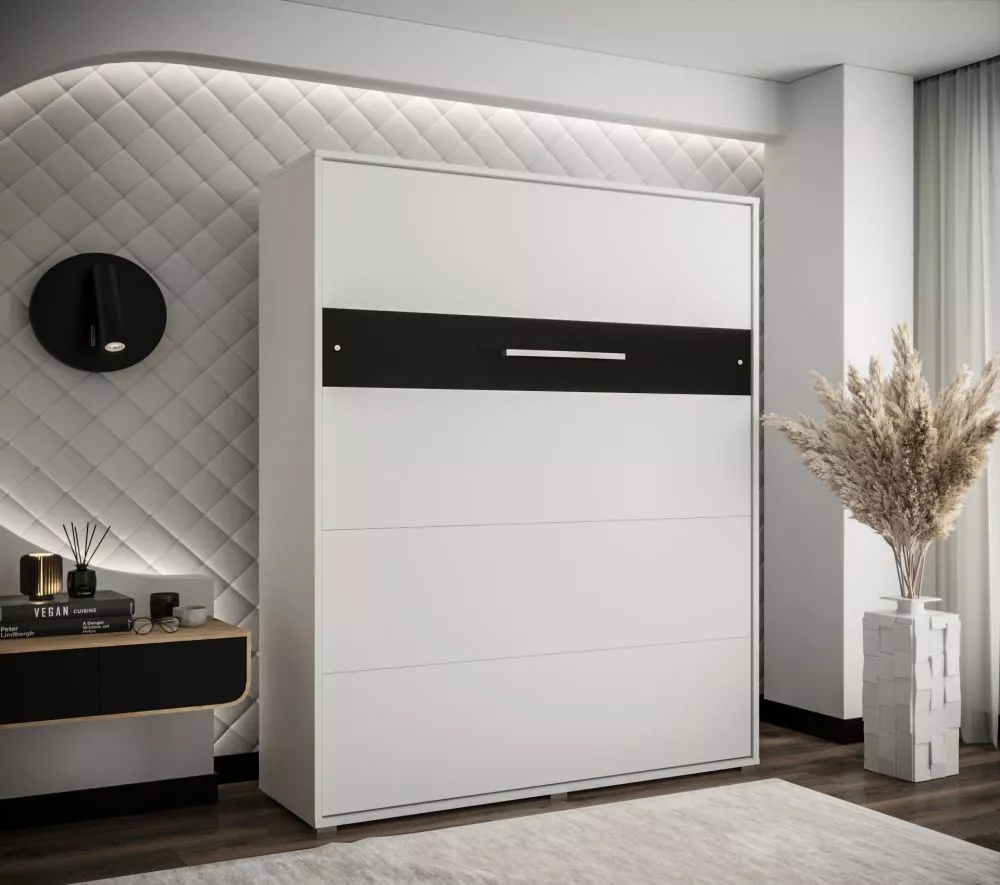 Gulta Home V LED ar stelāžu Guļamvietas platums: 160 cm, Korpusa krāsa: balts, Guļamvietas garums: 200 cm, stelāžas tips