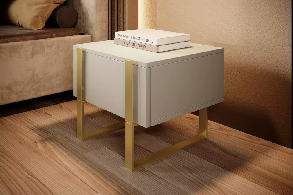 Naktsgaldiņš Verica SN50 1SZ Gold Set · Gaiši bēšs · 50 × 45 × 40 cm