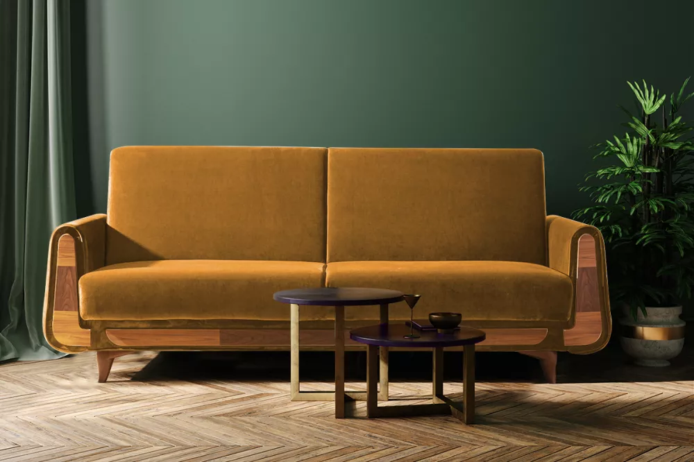 Dīvāns Gustavo 3S Standard · Dzeltens · 98 × 230 × 98 cm