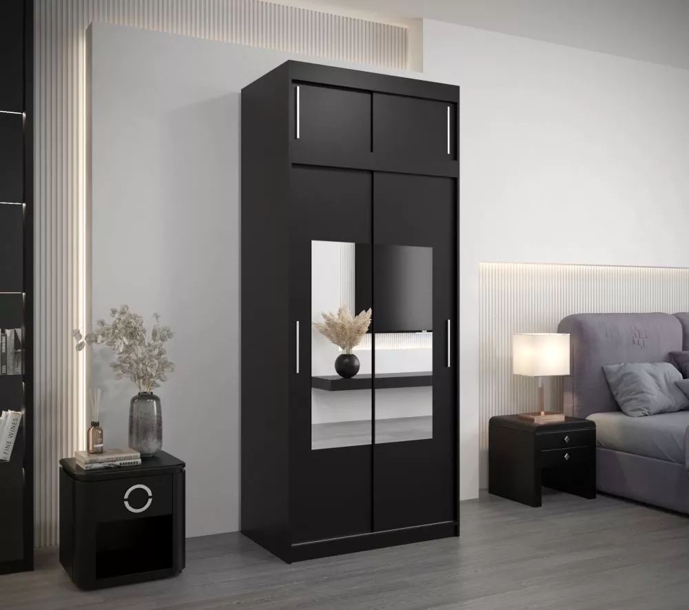 Skapis Torino SZ Premium · Melns · 100 × 62 × 240 cm