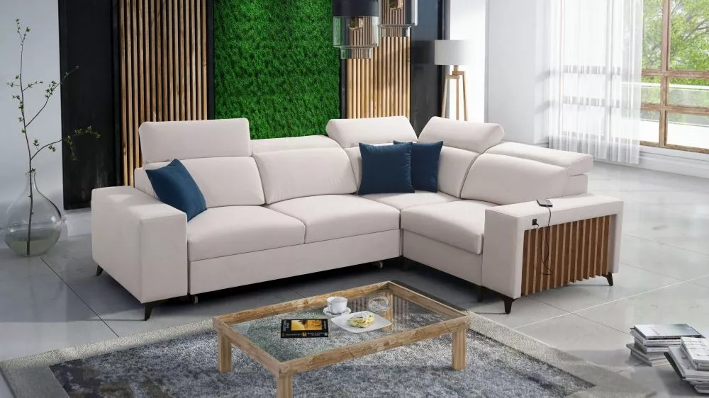 Dīvāns Bartone 2 Standard · Gaišais krēms · 203 × 283 × 83 cm