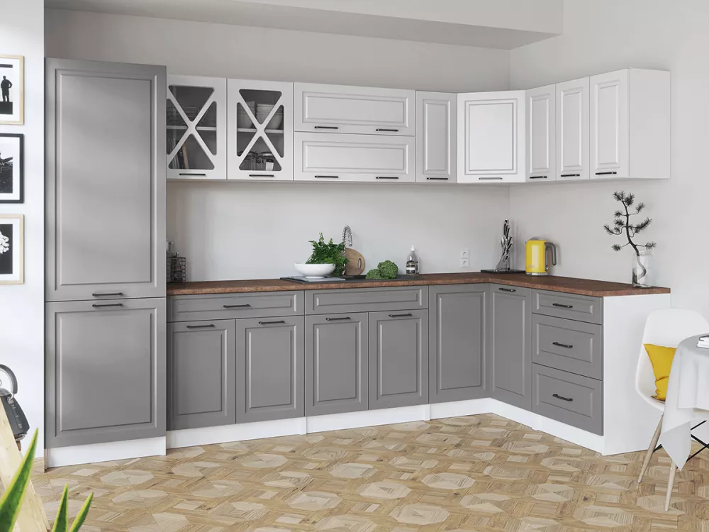 Virtuves komplekts Singrid Corner Double Materiāls : MDF + LKSP plātne,