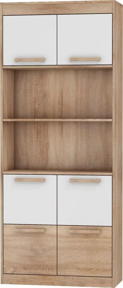 Plaukts Maximus MXS 31 · Sonoma + balts spīdums · 80 × 193 × 33.4 cm