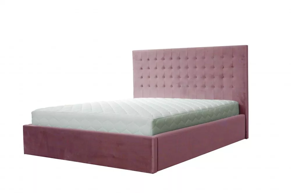 Gulta Giacinto standard ar stelāžu Guļamvietas platums: 160 cm, Guļamvietas garums: 200 cm, stelāžas tips: koka, · Rozā 