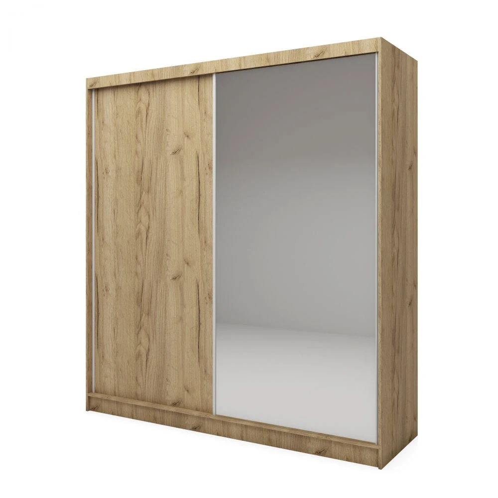 Skapis Patti ar LED · Ozols craft zelts · 200 × 61 × 216 cm