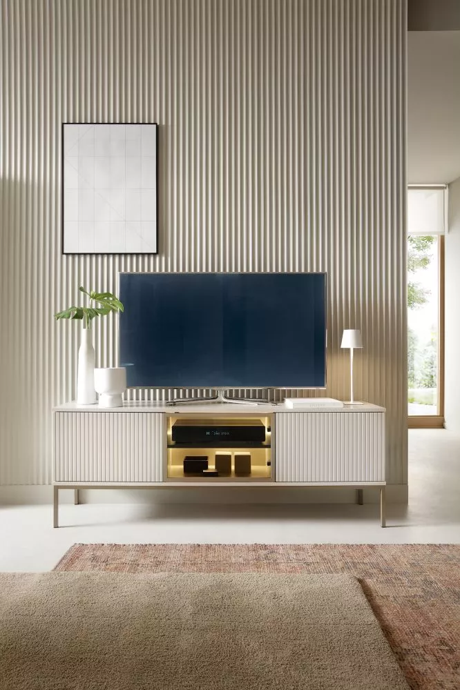 TV tumba Sento RTV154 ar LED · 153.4 × 39 × 56.2 cm