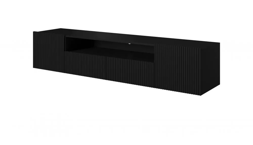 TV tumba Nicole RTV 200 2D2SZ W · Melna · 200 × 45 × 40 cm