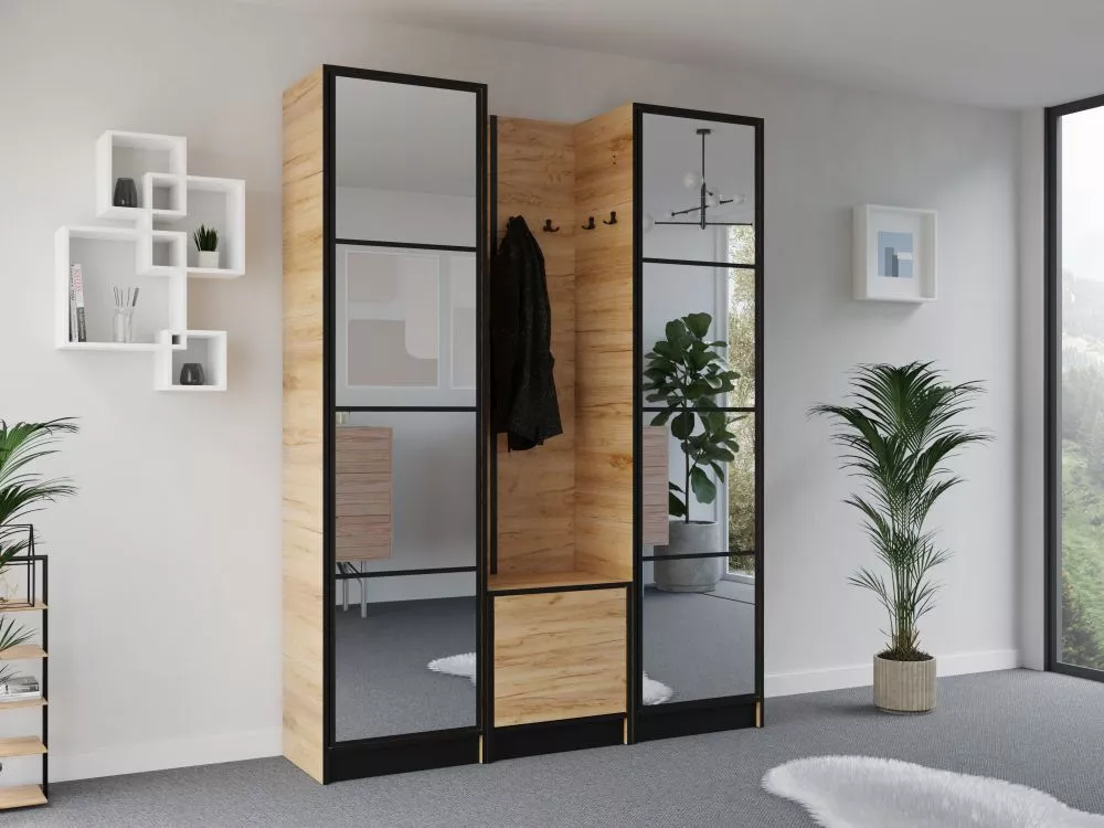 Koridora iekārta Eden Plus 12 · Ozols craft zelts · 159.2 × 39 × 205 cm
