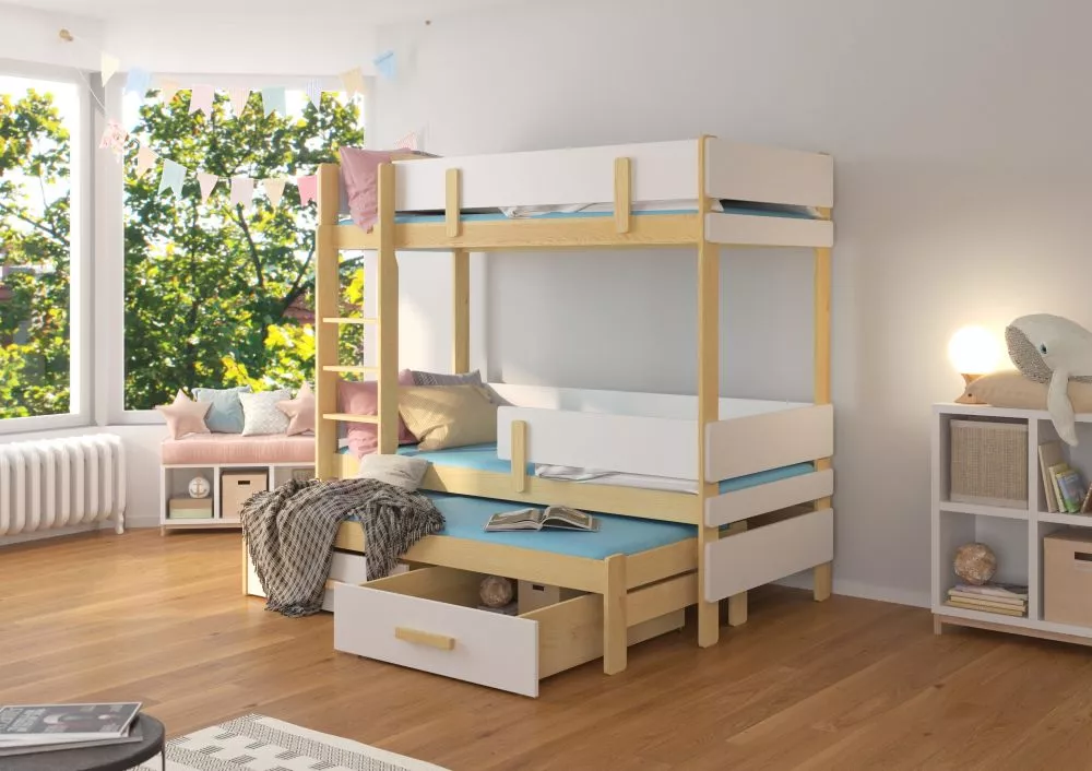 Bērnu gulta Etapo Colour ar stelāžam Guļamvietas platums: 90 cm, Guļamvietas garums: 200 cm, · 103 × 208 × 171 cm