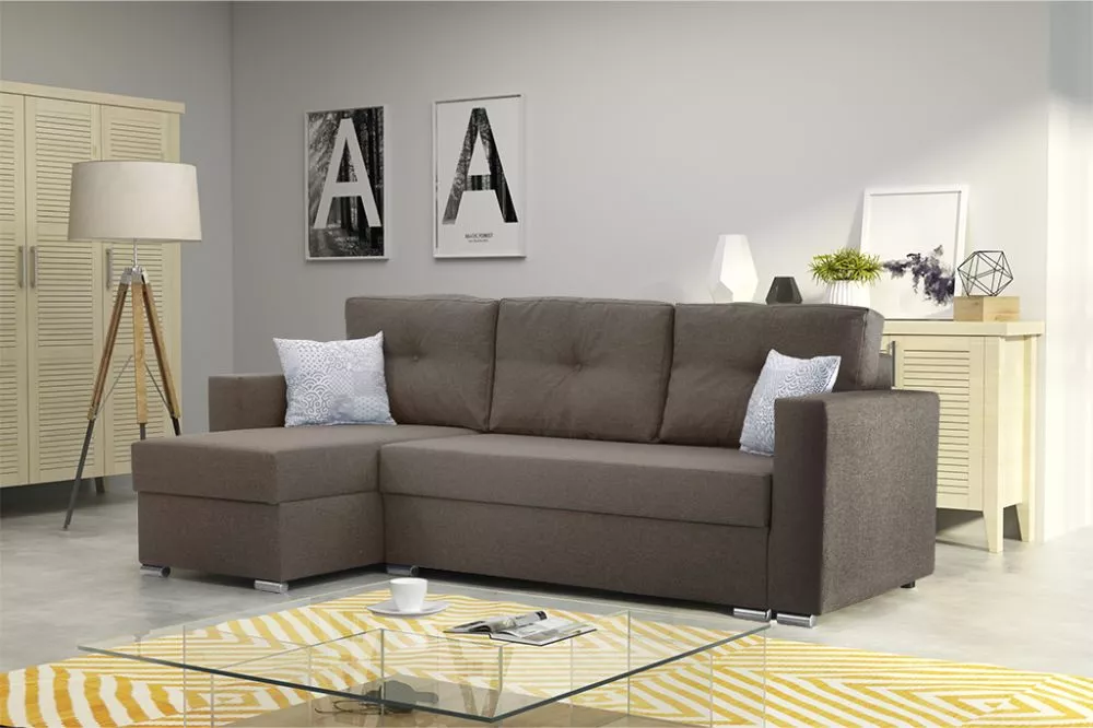 Dīvāns Corner 102 standard · Gaiši brūns · 140 × 230 × 90 cm